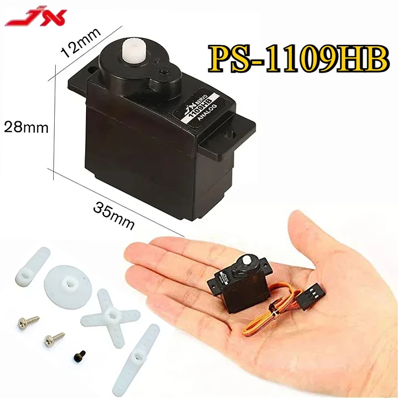 JX PS-1109HB 4.8V-6V 9g 2KG Large Torque Plastic Gear Mini Micro Servo for 1/18 RC Car Plane Boat Motorcycle Robot Wltoys Parts