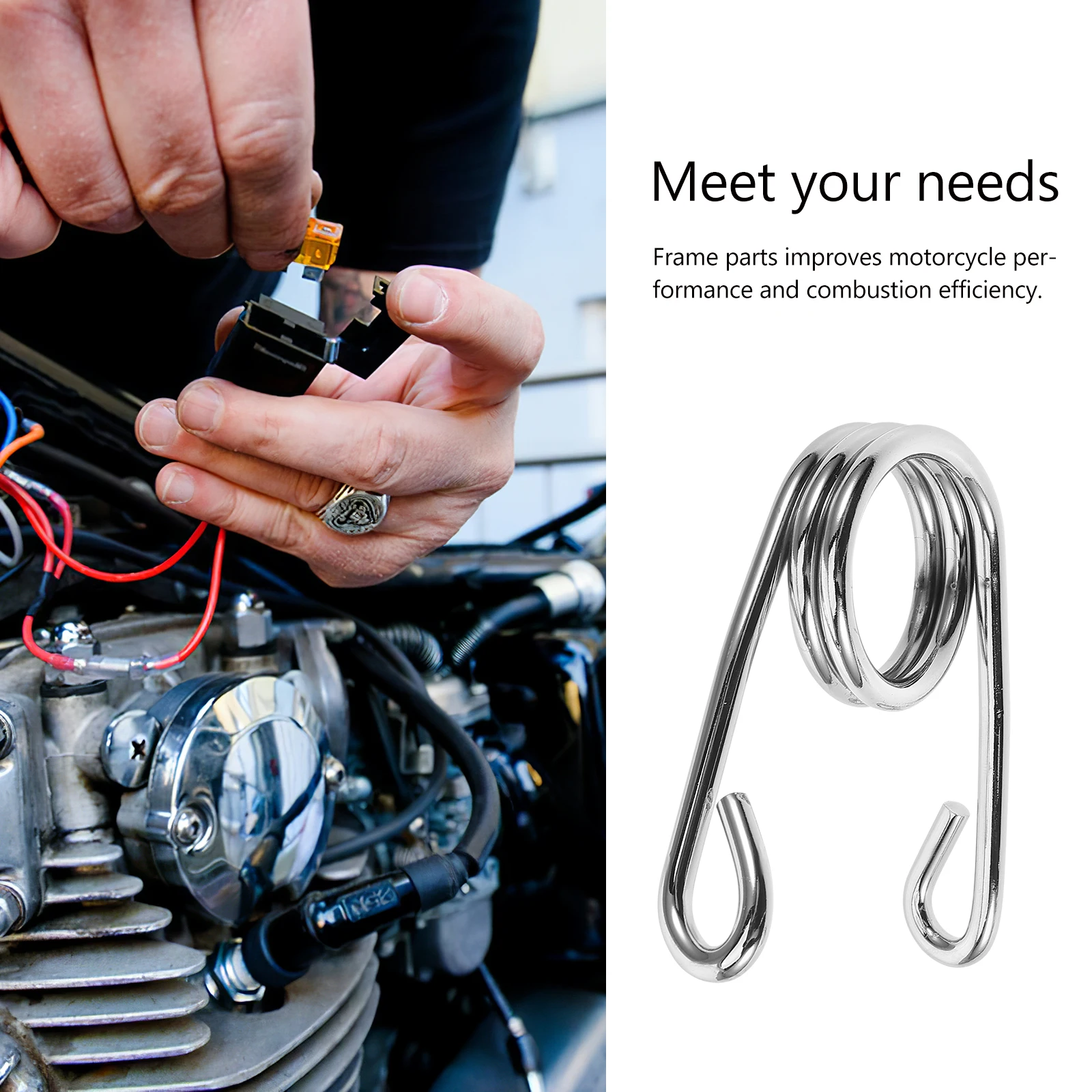 

2 Motorcycle Seat Mount Motorcycle Solo Seat Spring Springs 2 Inch Silver Retro For Cruiser Bike Comfort Riding