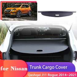 Car Trunk Cargo Cover for Nissan Qashqai J11 Rogue Sport Tekna 2014~2021 Security Shield Curtain Partition Privacy Accessories