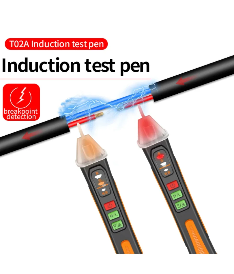 Non-Contact Voltage Tester Pen Smart Voltage Detector Infrared Indicator 12-1000V Test Pencil Breakpoint Finder With Flashlight
