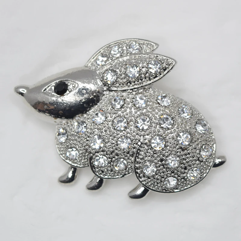 

12pcs/lot Wholesale Rhinestone Rabbit Pin brooches jewelry Easter gift Accessories C101890