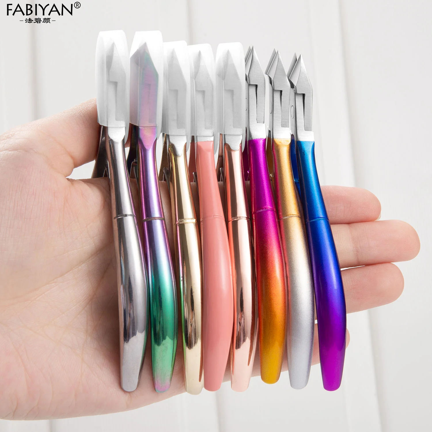 Stainless Steel Cuticle Clippers Nippers Rainbow Dead Skin Metal Nail Art Remover Scissors Manicure Tools Cleaner Gradient Color