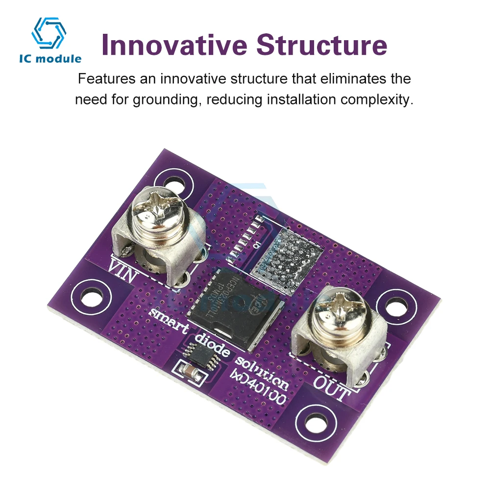 40 A, 60 A, hohe Leistung, keine Spannungsbegrenzung, ideales Diodenmodul, bodenfreies Design, Schutz der umgekehrten Polarität, geringer Verbrauch