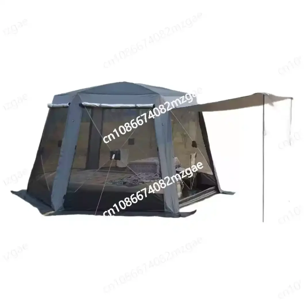 Großhandel Sechseckiges Automatisches Schnellöffnungs-Campingzelt Outdoor Faltbares Ausflugszelt Jurte für 5-8 Personen Campingausrüstung