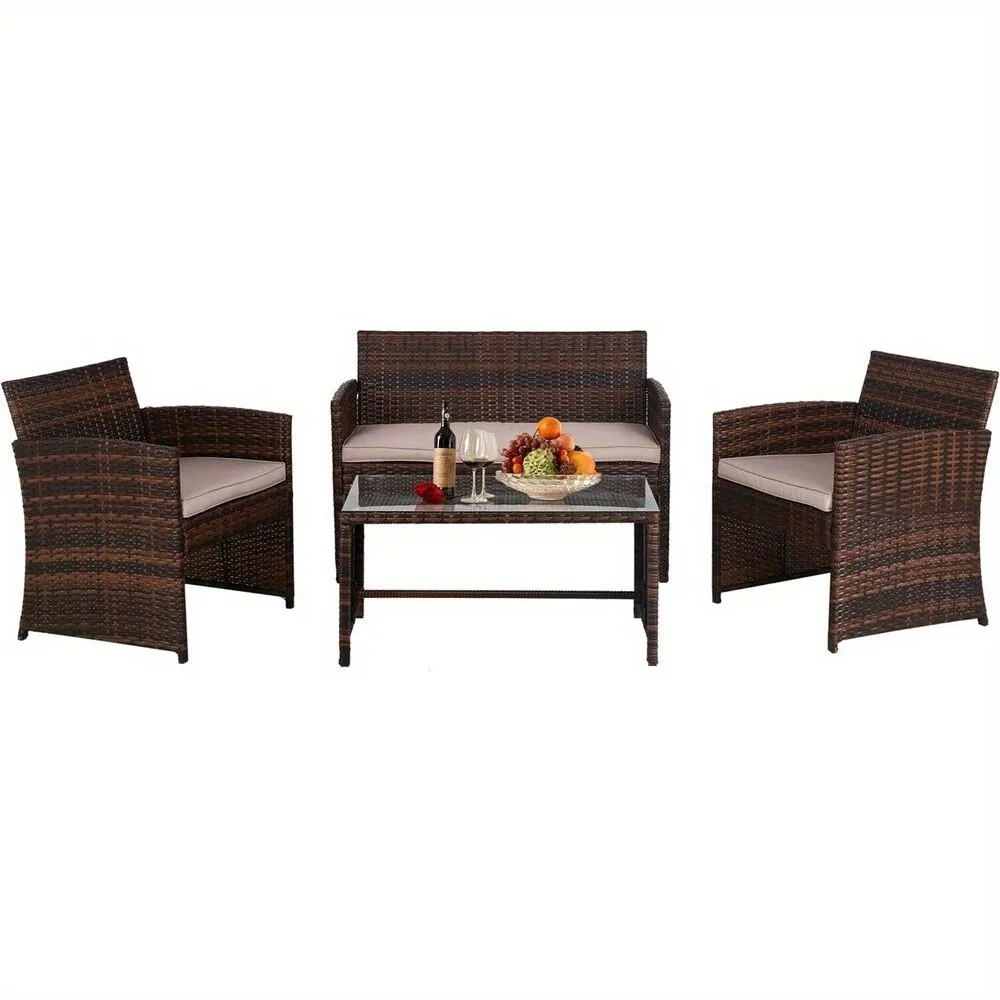 4-piece outdoor patio furniture Rattan chair Patio furniture wicker