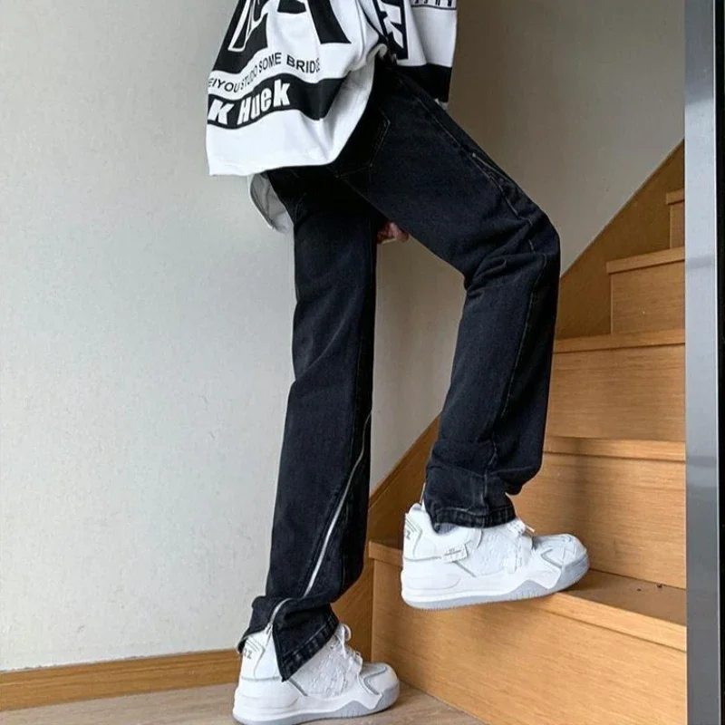 

With Pockets Man Cowboy Pants Casual Y2k Streetwear 2025 Trousers Trend Japanese Street Style Y 2k Vintage Classic Jeans for Men