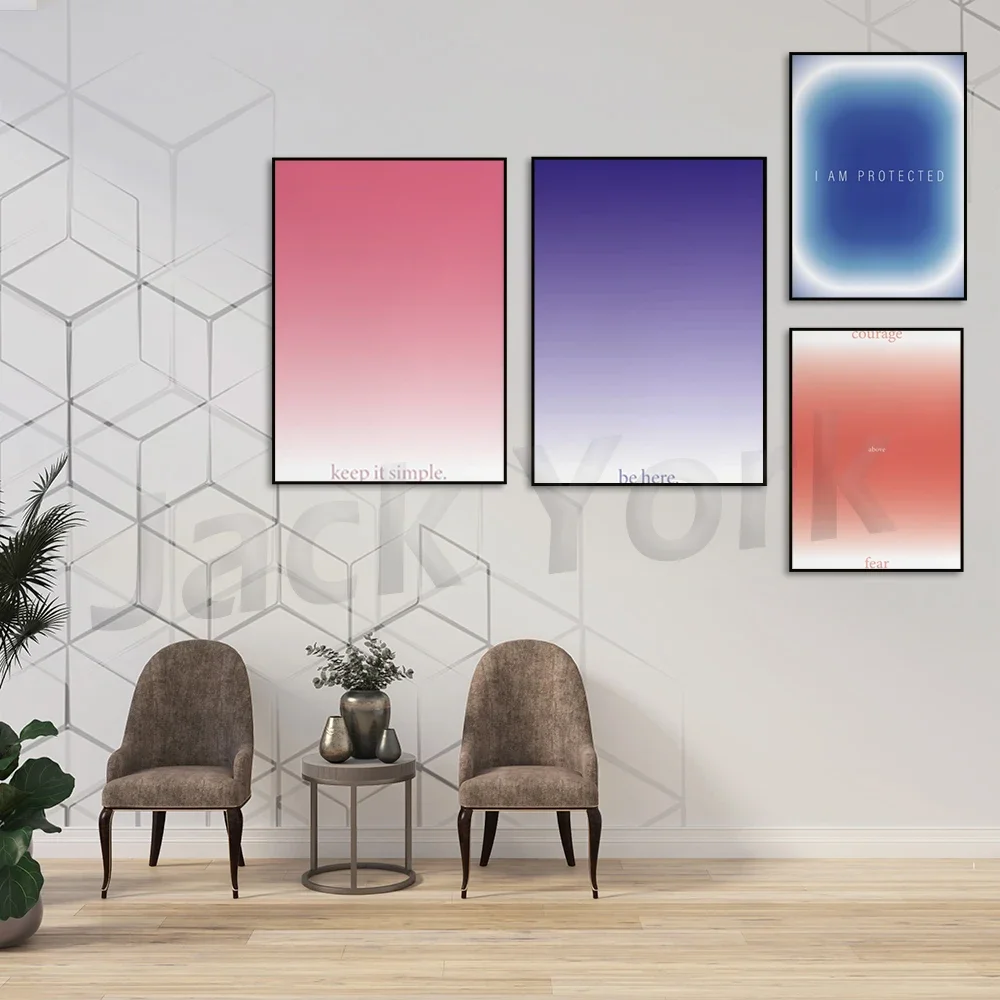 طباعة فنية جدارية تحفيزية، لوحة فنية جدارية متدرجة، طباعة فنية حديثة، ملصق الطاقة الروحية، تأكيد الشفاء #3