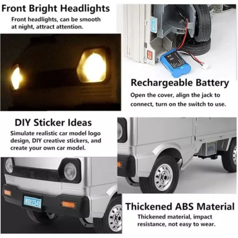 1:10 camion télécommandé 2.4GHz avec boîte de chargement Van télécommandé tout-Terrain Micro camion télécommande voiture jouet jeu intérieur