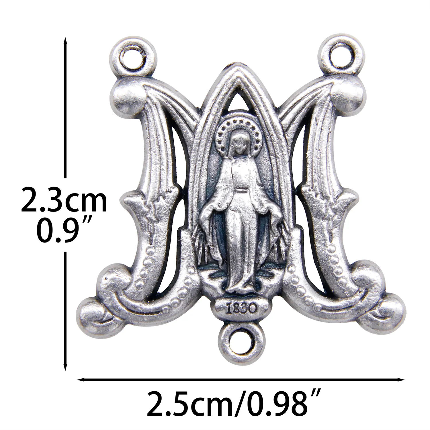 3pcs Jewelry Making Kits Centerpieces 3-Hole Mary Medal Rosary Center Connector Links Holy Beads Necklace Making Catholic  ﻿