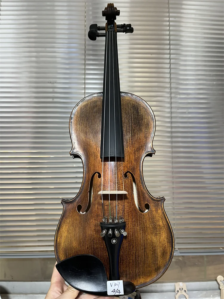 Actual Photo Vintage 1700 Cremona Copy Hand Made 4/4 Full Size Violin Antique Style Solid European Wood  w/ Case&Bow V307