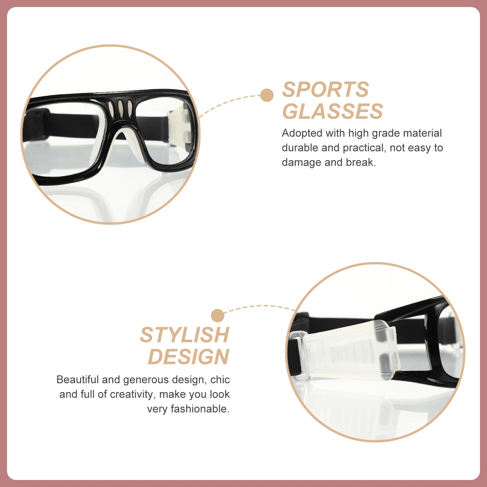 

Anti-fog Sports Glasses Goggles Basketball Eyeglass PC Eyeglasses Protective Man Safety for Men