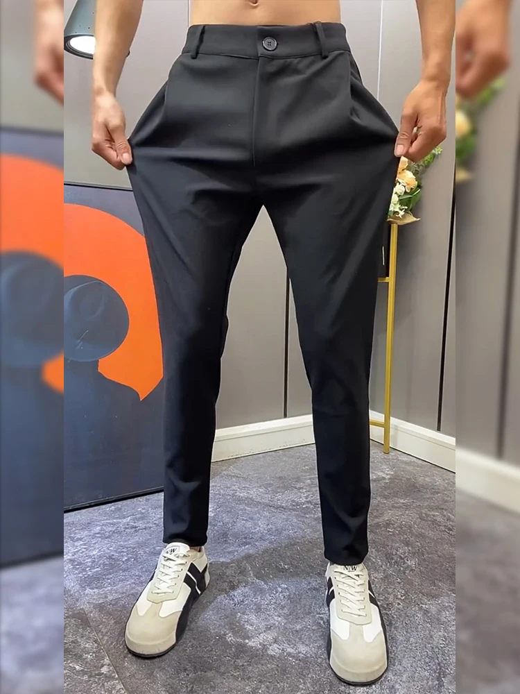 

Slim Fit Bla Small West Pants Korean Sle Winter Faion Trendy Guy Pants Busin Casual Long Trousers for Young Men