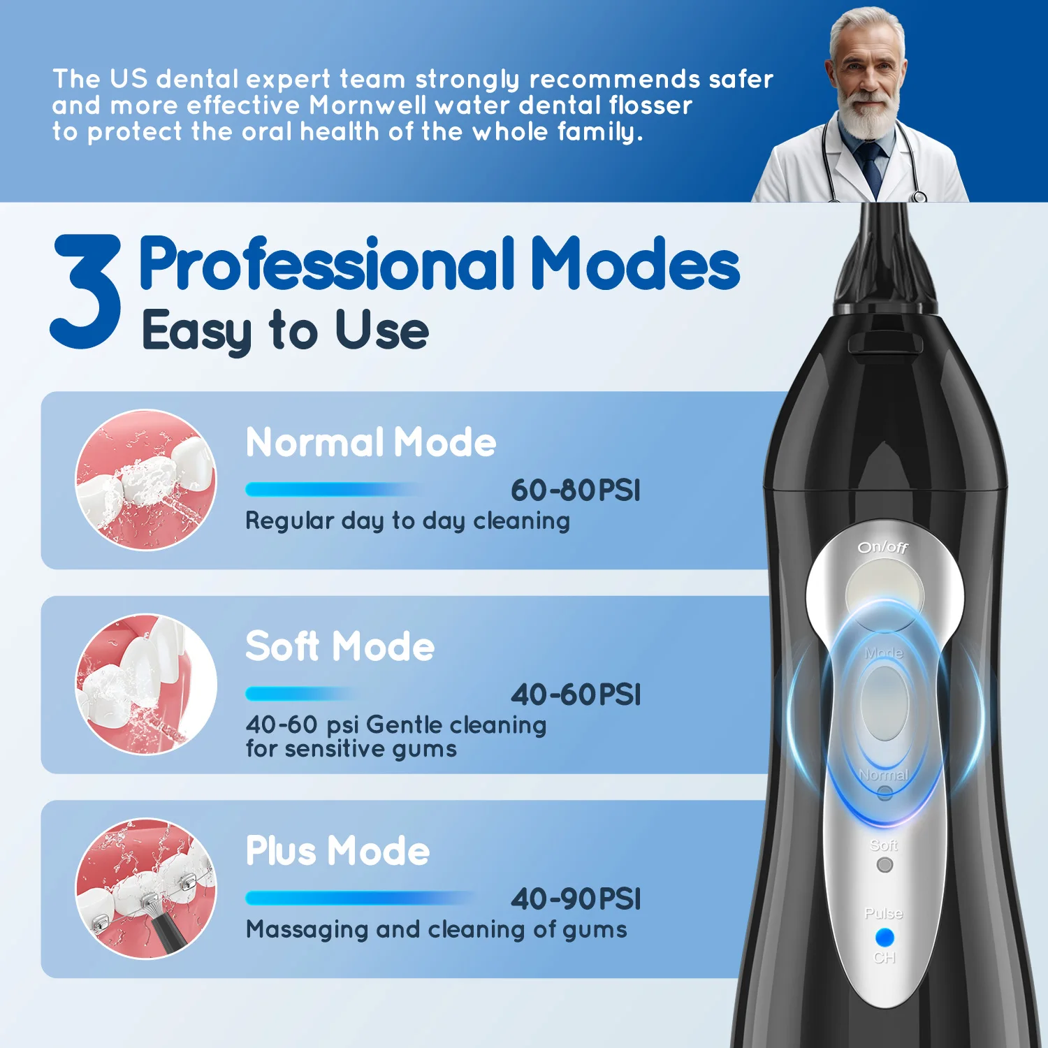 Water pick Mornwell D52Pro cordless dental Flosser for teeth Portable Oral Irrigator Mouth washing machine Dental water jet