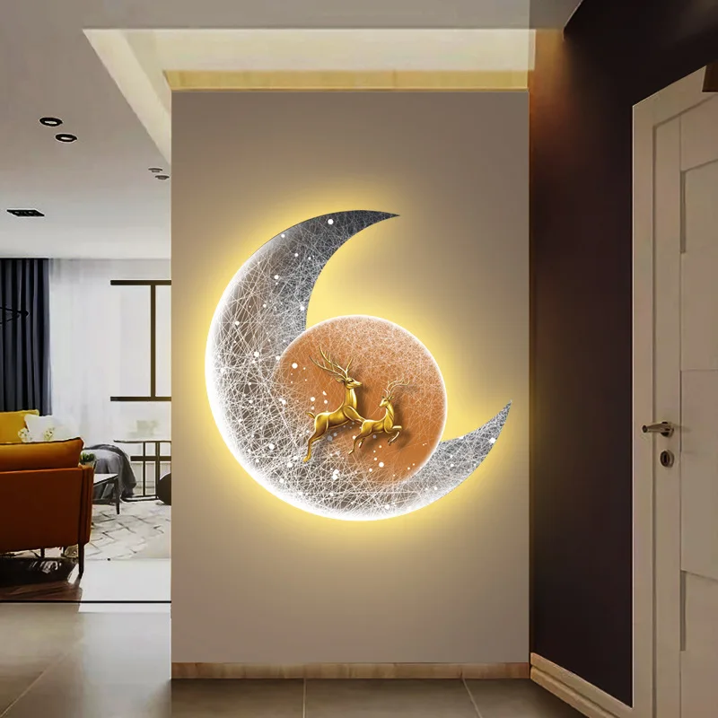 Hotel Home Decor Wall Lamps Porch Aisle Stair Decoration Painting Lighting Luxury Living Room Bedroom LED Luminous Wall Lights