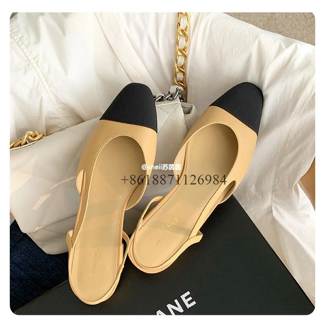 Ankle Wrap Mixed Colors Sheepskin Round Toe Summer Women Sandals Chunky Middle Heels Slip On Design Closed Toe Shoes