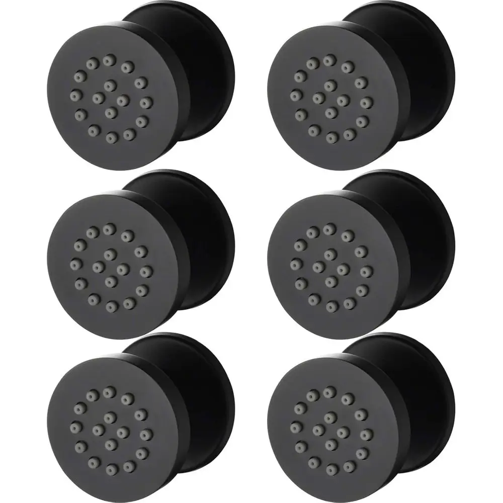 

Black Brass Shower Massage Jets, 2 Adjustable Wall Mount Side Sprays, Set of 6 for Spa-Like Bathroom Experience