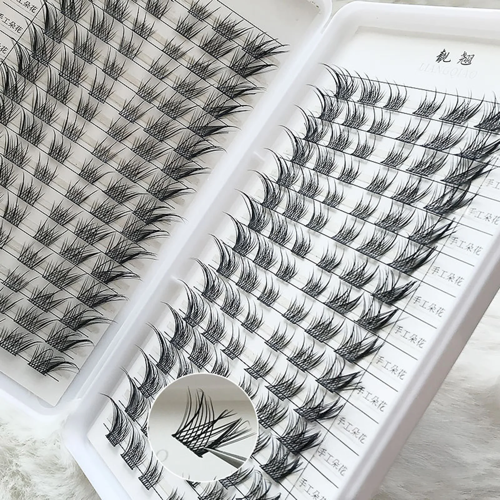32 linhas de cílios estilo raposa, cílios postiços sem emenda e fofos, volume de 10-14mm, cílios postiços para aparência natural, cosplay iniciantes