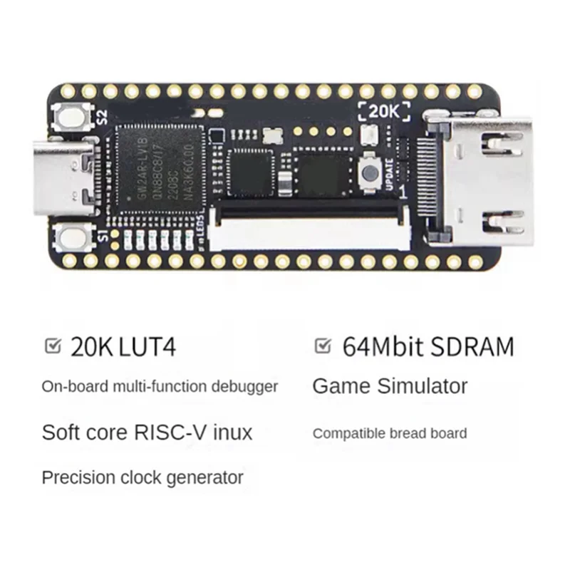 For SIPEED TANG NANO 20K Development Board NES Simulator Open Source FPGA Game Pins are Soldered