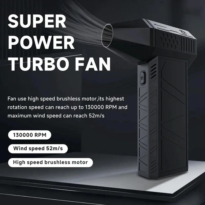 

130000RPM Mini Jet Fan Electric Air Duster 3 Gear Turbo Violent Blower Rechargeable Cleaning Tool with Light Car Cleaning