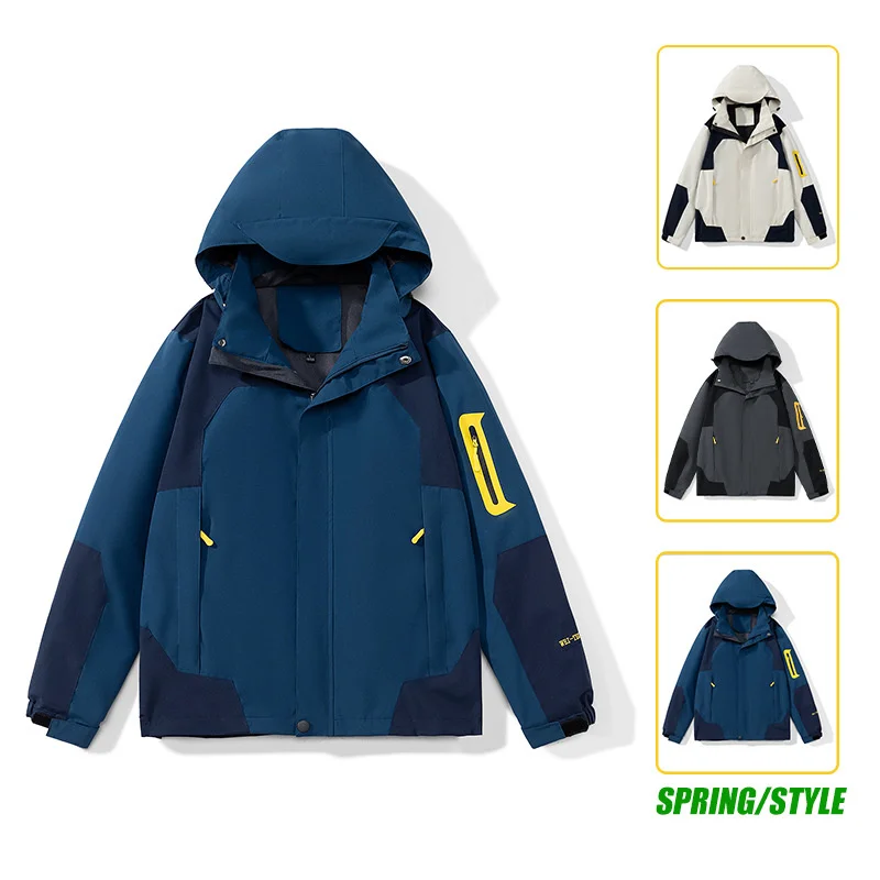 

New Jacket Autumn Winter Windbreaker Windproof Waterpoof Jackets Mens Hoodie Jacket Trendy Brand Clothing Men Oversized Coat