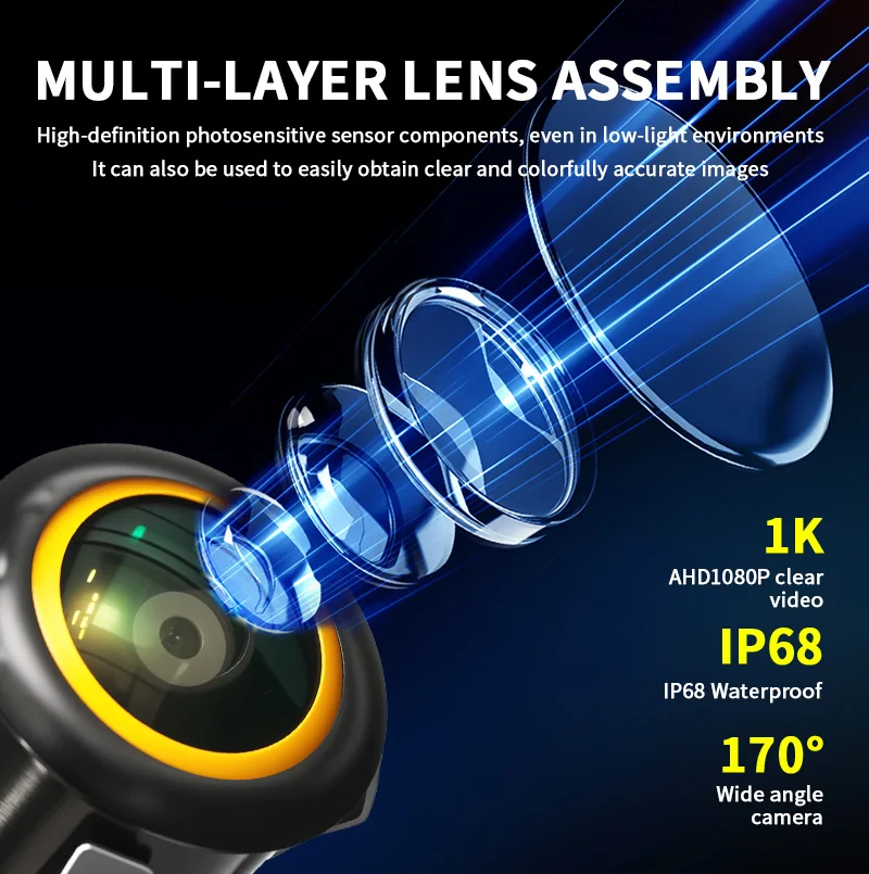 AHD 1080P Auto-Rückfahrkamera 170° ° Weitwinkel-Nachtsicht Wasserdichte 18,5mm Mini-Rückfahrkamera für Fahrzeug-Einparkhilfe – Detail 3