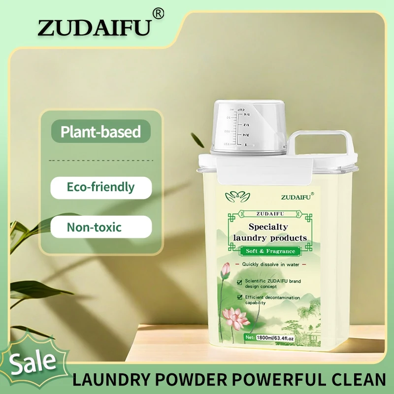 Laundry Powder 820g ZUDAIFU Wash Clothes Clean Soft Safer Ingredients Tough Stain Remover Long Lasting Fragrance