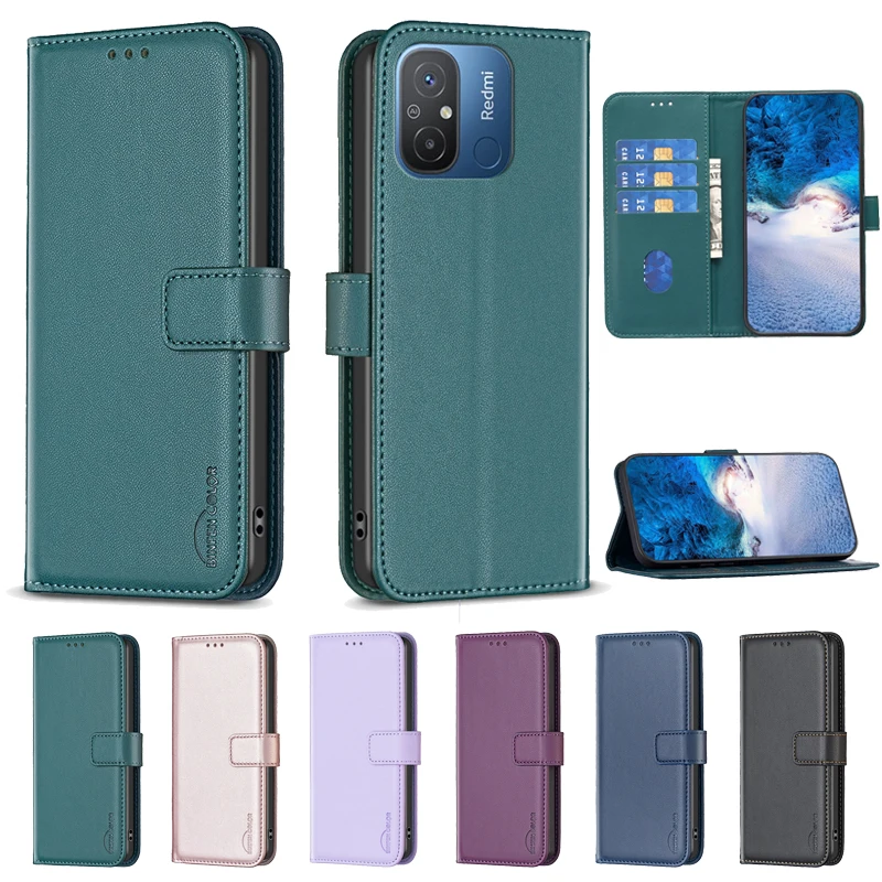 

For Xiaomi Redmi 12 Case Leather Wallet Flip Case For Xiomi Redmi 12 12C Redmi12 C Redmi12C Cover Coque Fundas Shell 2023