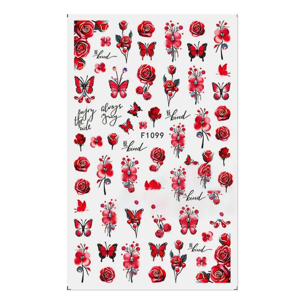 สติกเกอร์ติดเล็บลายดอกไม้สีชมพูม่วง 3 มิติ ลายผีเสื้อ ตกแต่งเล็บสำหรับฤดูใบไม้ผลิ ลายสลักสวยงาม