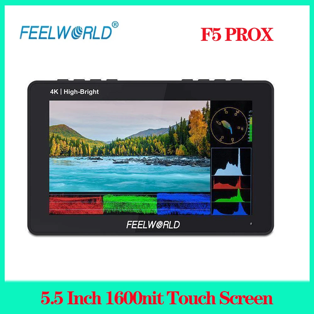 

Монитор для камеры FEELWORLD F5 PROX, 5,5 дюйма, 1600nit, высокояркий, 4K, 1920x1080, F970