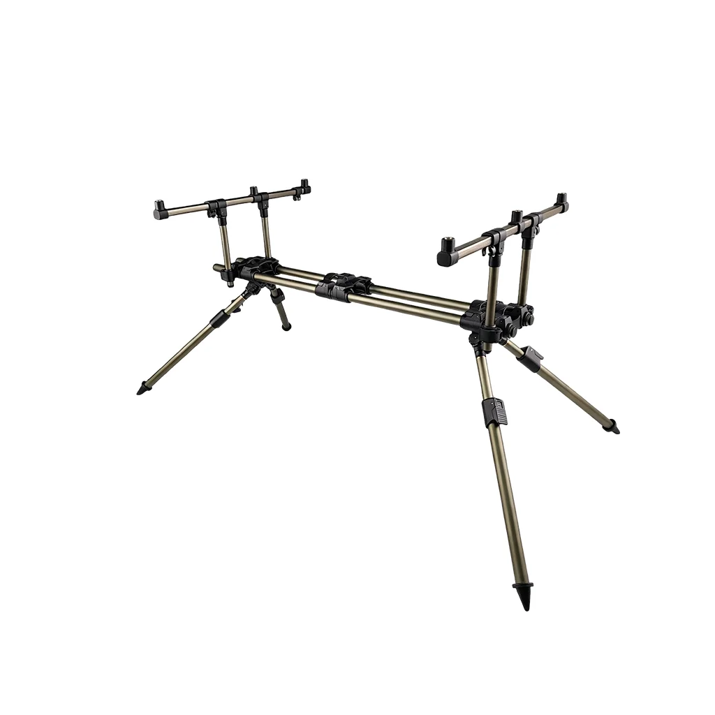 Foldable 3 Rod Carp Rod Pod, Adjustable Aluminium Fishing Rod Support Stand with Carry Bag for Carp Bank Fishing view 5