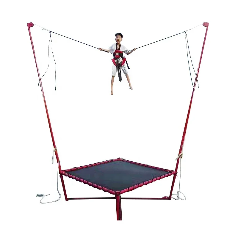 2026 2024 Hot Selling Outdoor Playground Fun Steel Frame Bungee Jumping Children With Spring Bounce Play Equipment Trampoline
