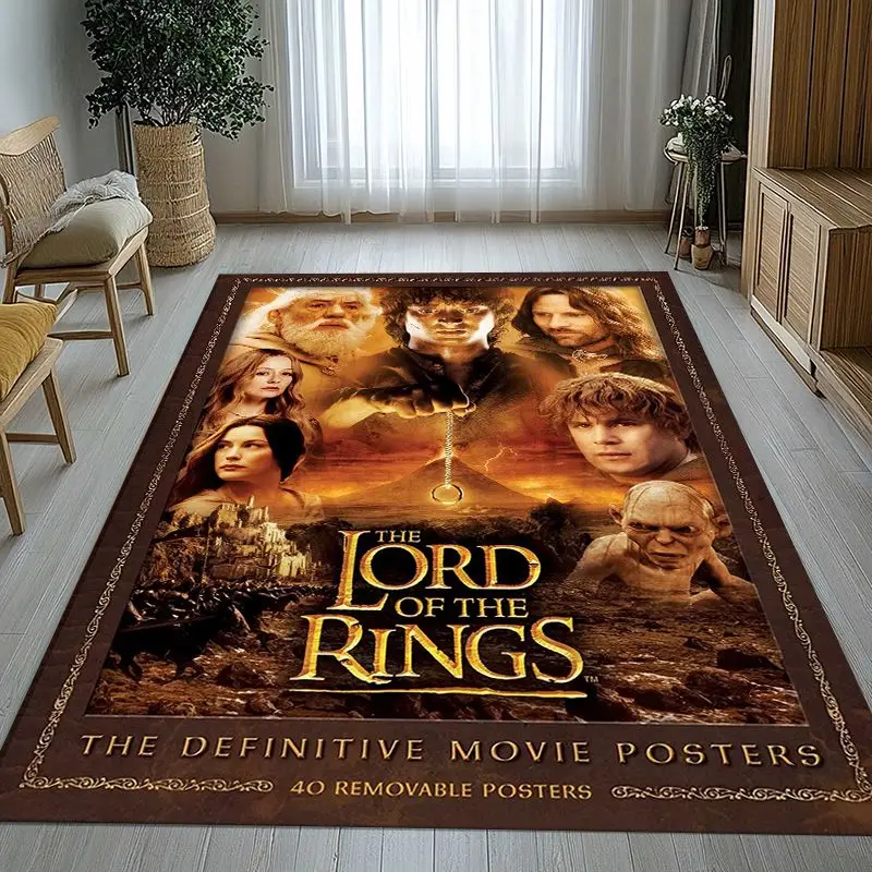 Alfombra antideslizante retro de El Señor de los Anillos y El Hobbit para sala de estar, alfombra suave para dormitorio, sala de juegos infantil, sofá, decoración del hogar, felpudo.