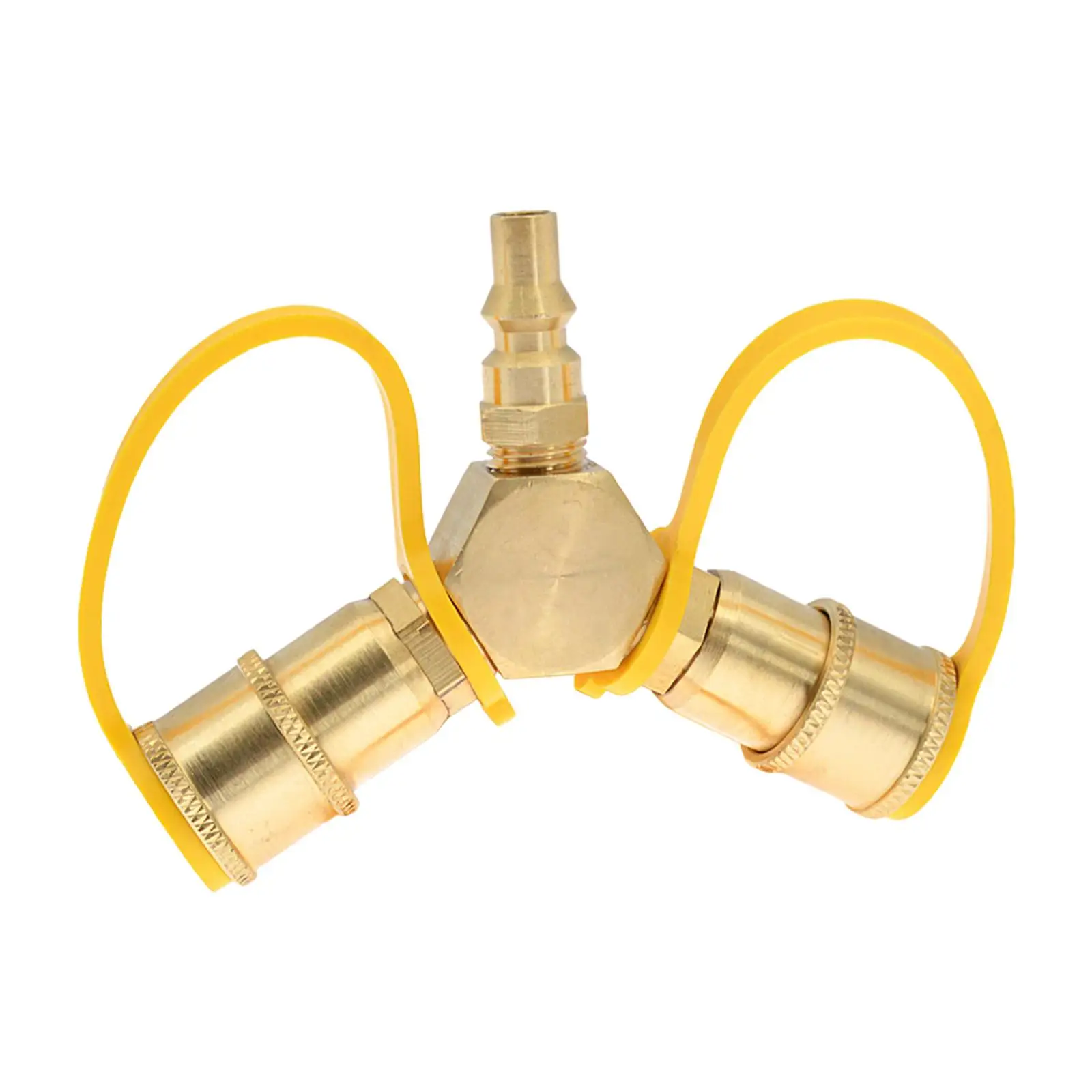 RV Propane Y Splitter 1/4in Sturdy 2 Way LP Gas Adapter Gas Tank Connection Adapter Gas Bottle Adapter for RV Heater Trailer BBQ