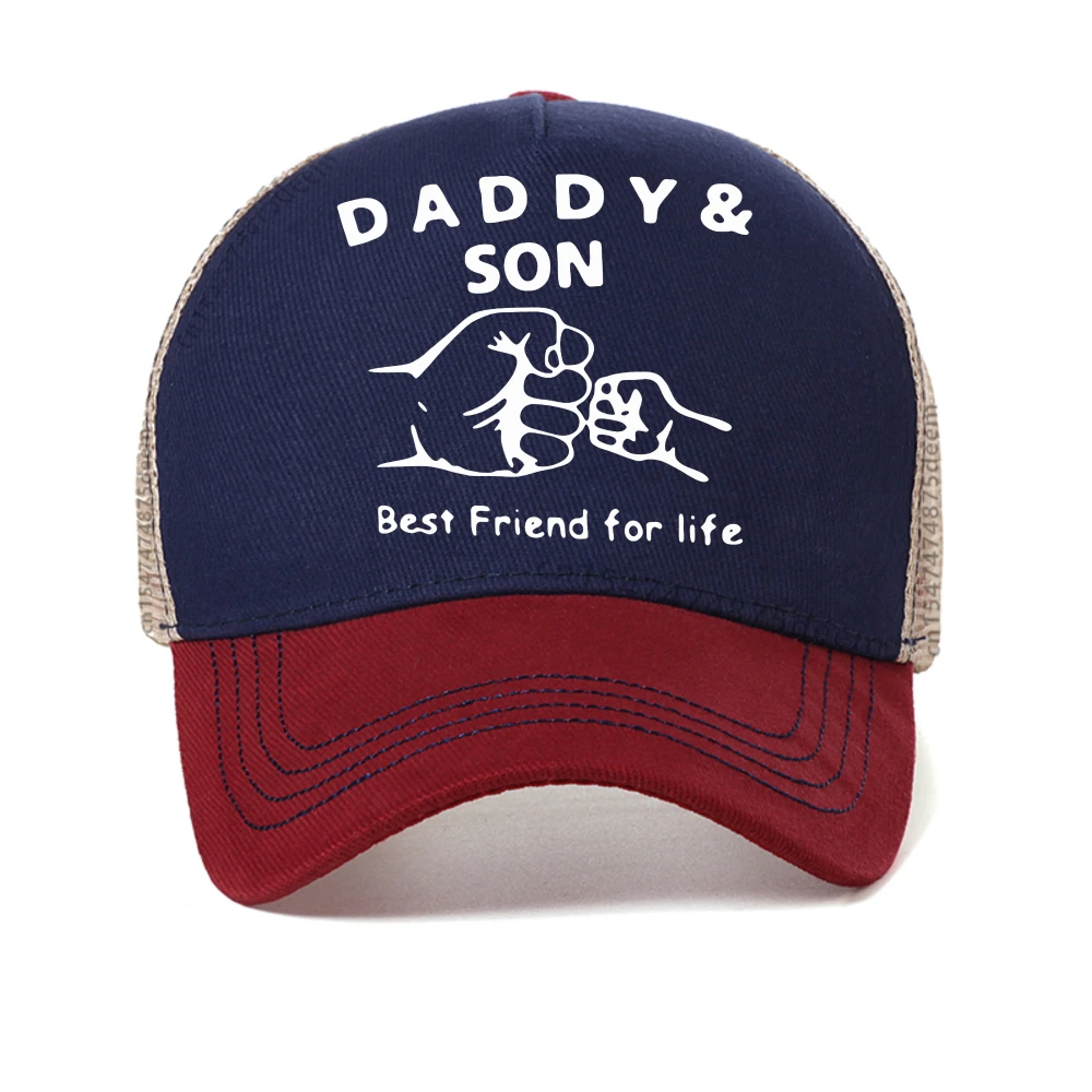 daddy son best friend for life baseball cap Fun Father's Day gift hat adjustable mesh Breathable visor trucker hats