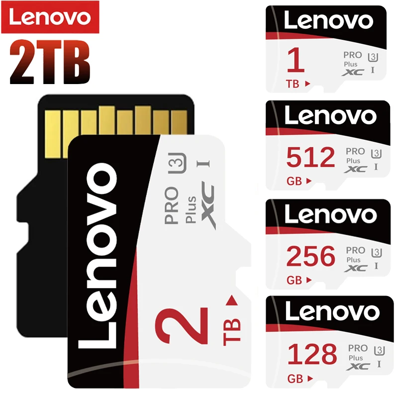 Lenovo-tarjeta de memoria SD de 2TB, 128GB, 512GB, Micro TF, 64GB, 256GB, 1TB, SD/TF, tarjeta de memoria Flash para teléfono/cámara/Ps4 con adaptador