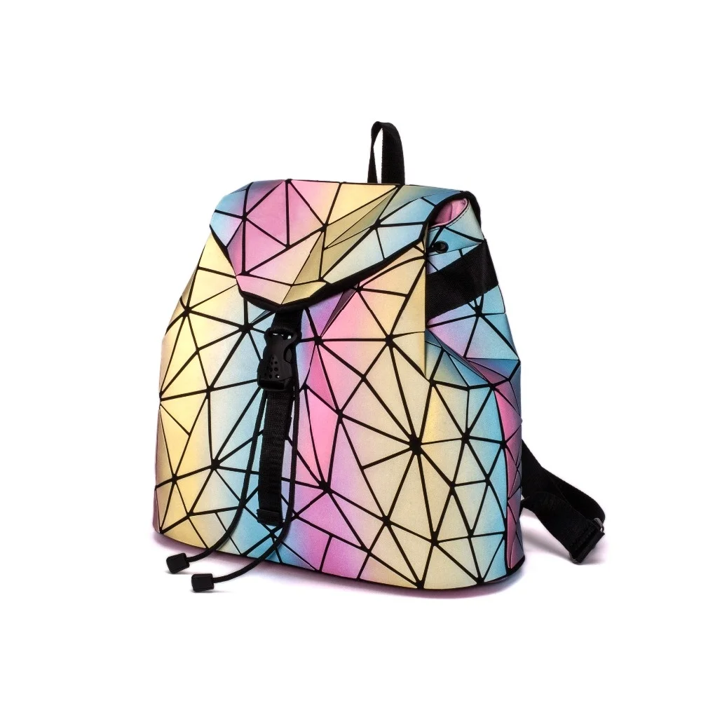 

Backpack new Women colorful Drawstring Female Daily Geometric s Folding School Bags For Teenage Girls Mochila