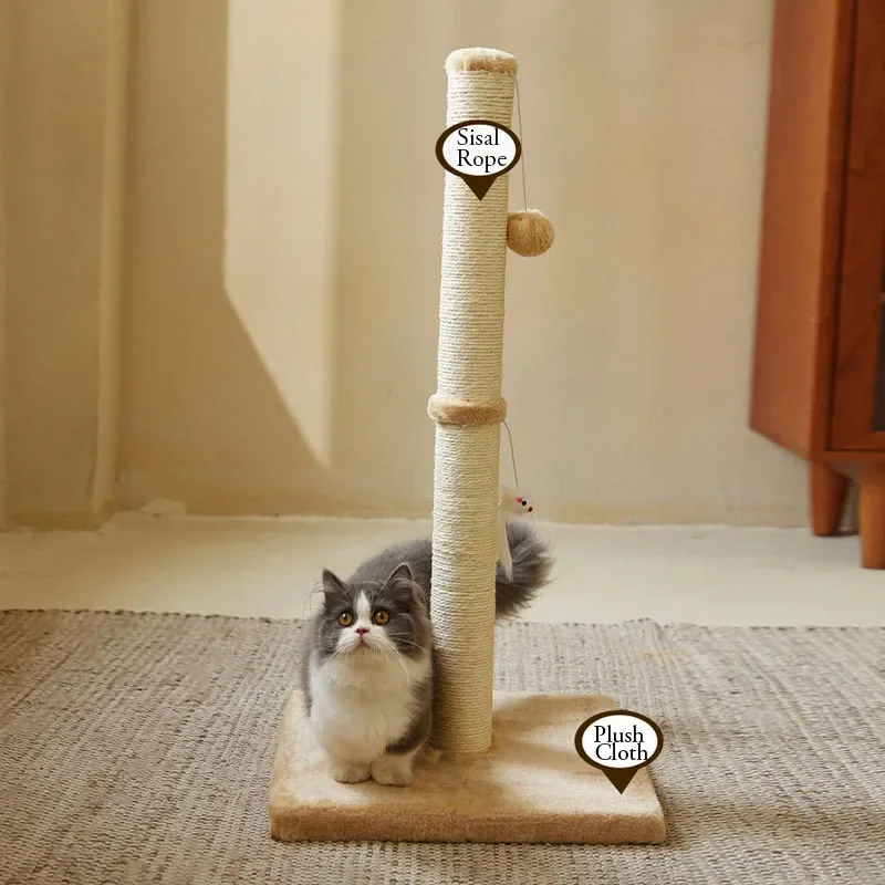 Two Section Vertical Sisal Material Safe Cat Climbing Frame Tree Modern Stable Design Cat Scratching Post for Cats