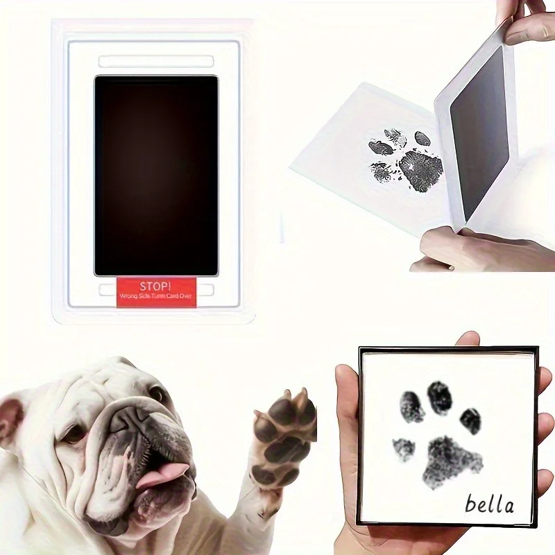 1pcs Paw Print Clean Touch Ink Pad, Dog Or Cat Pet Owner Keepsake, DIY Inkless Nose and Pawprint Impression Making Kit