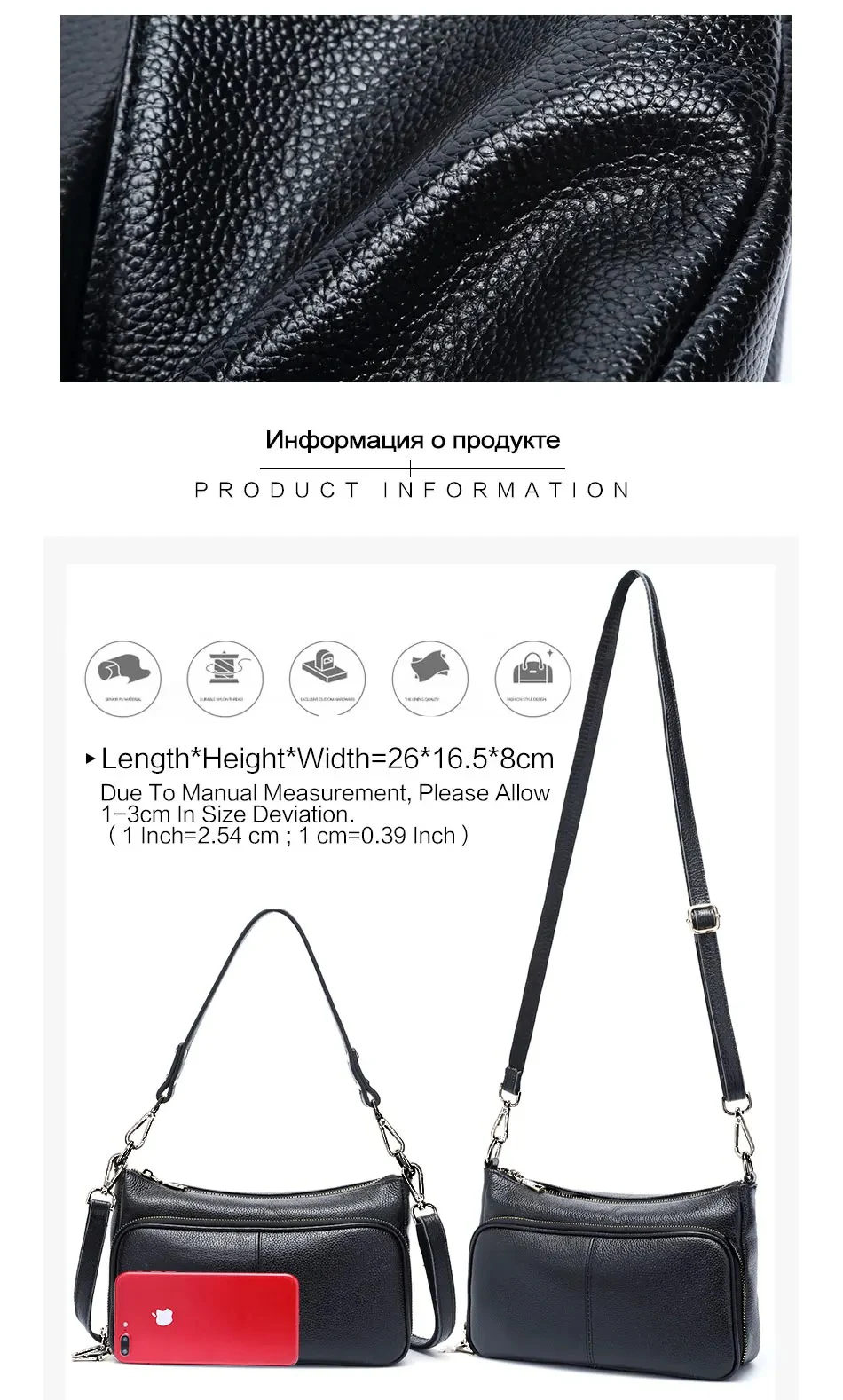 Zency Damen-Umhängetasche aus 100 % echtem Leder, hellviolett, Umhängetasche, Handtasche, modische Hobo-Tasche, Messenger-Taschen, Sac Bolsa – Detail 8
