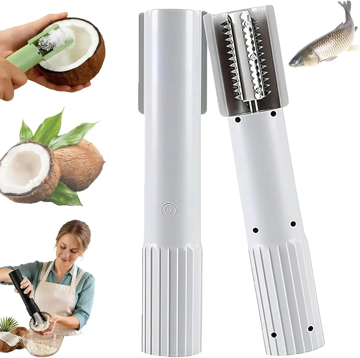 Cordless Electric Fish Scaler Rechargeable Fish Scale Remover Scraper Fish Skin Peeling Kitchen Tool for Home & Commercial