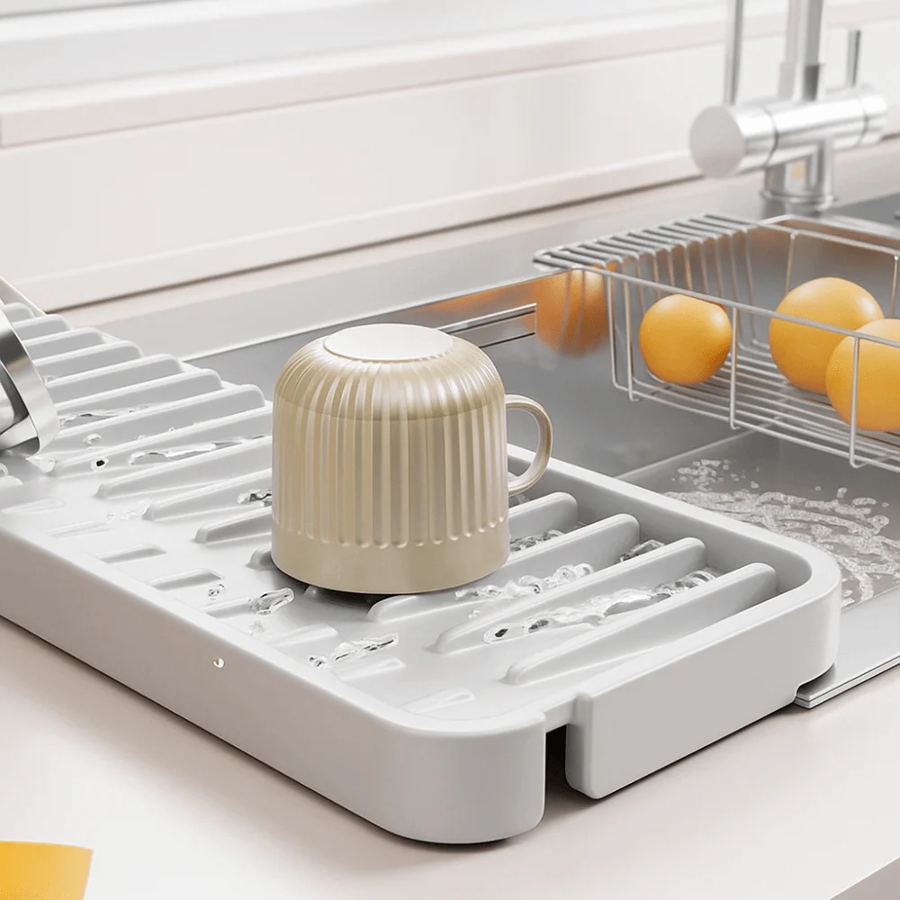 

Коврик-держатель для губки, силиконовый сливной коврик для раковины, противоскользящий коврик для смесителя с узкими краями, складной коврик для слива раковины, умывальник