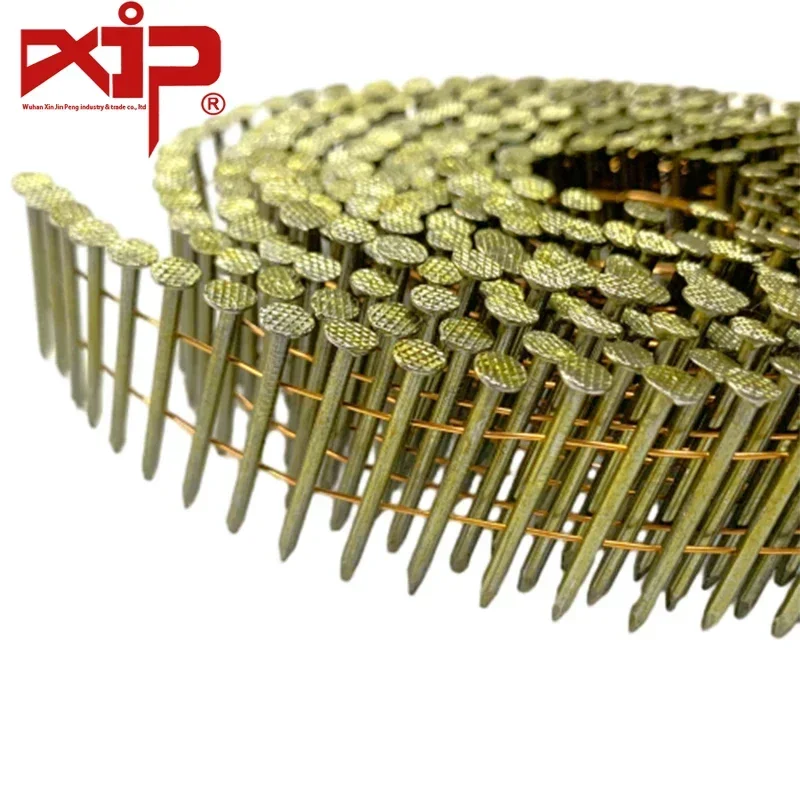 15-degree Full Round Head with Smooth Shank 28mm Coil Nails for Rough Nailing of Lathing and Sheathing Materials