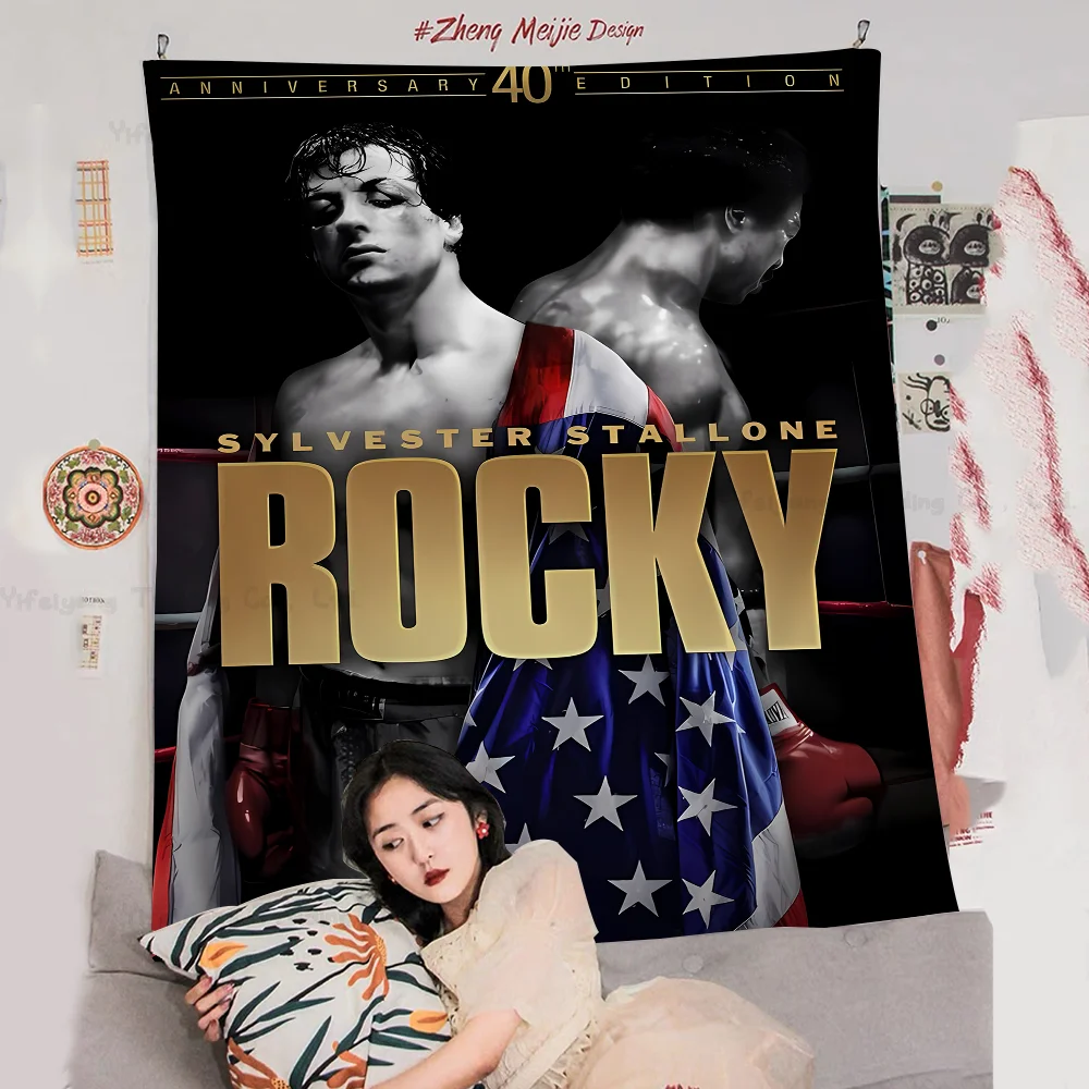 

Rocky Balboa Boxing Fitness Tapestry Anime Tapestry Hippie Flower Wall Carpets Dorm Decor Wall Hanging Home Decor