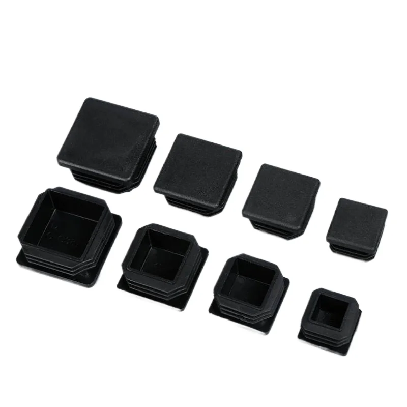 13x13mm-120x120mm Square Plastic Black Blanking End Caps Furniture Leg Tube Pipe Inserts Plugs Bung Decorative Dust Cover image 3