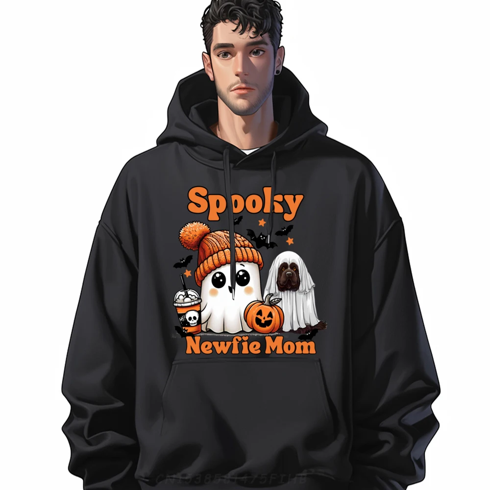 

Spooky Newfie Mom Brown Newfoundland Dog Ghost Halloween New Hoodie Streetwear Men Gift Christmas Sweater