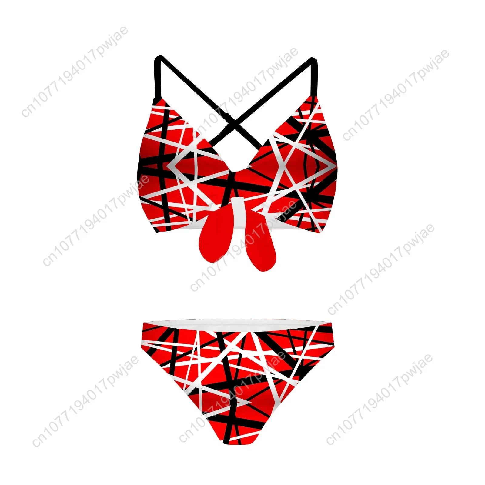 Van Evh 5150 Stripes Bathing Suits Cross Strap Suspenders Swimsuits Womens Bikini Pool Party Beach Swimwear Customized Beachwear