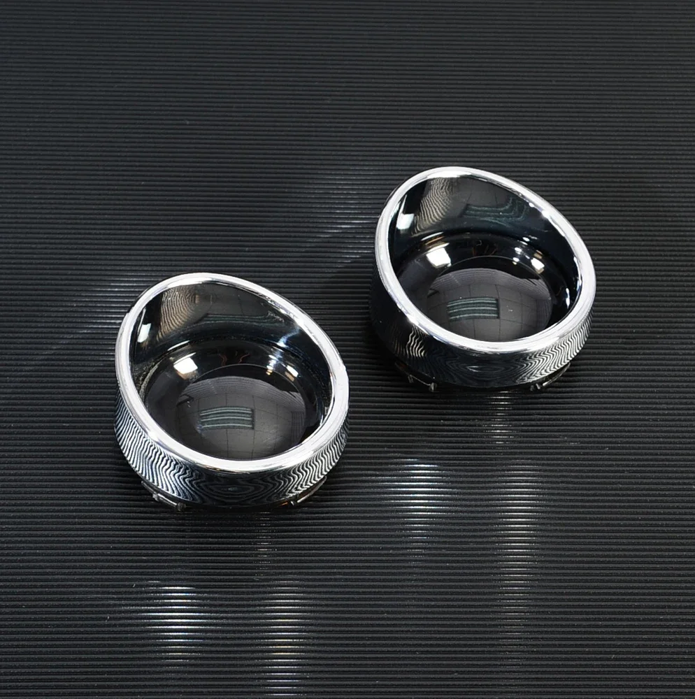 

1Pair Chrome Visor-Style Turn Signal Bezels w/smoke Bullet Lens for Harley DYNA Sportster 883XL 1200XL Road King