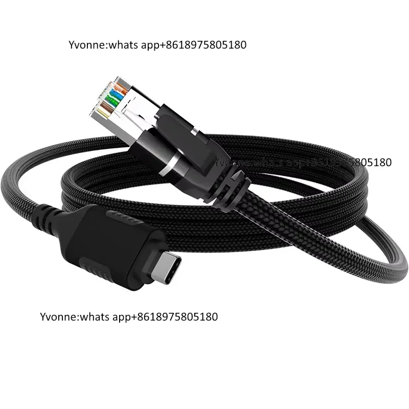 USB C Ethernet Cable CAT6 UTP FTP Nylon Gigabit Network Adapter Compatible with Pro iPad Pro Smartphone Laptop PC