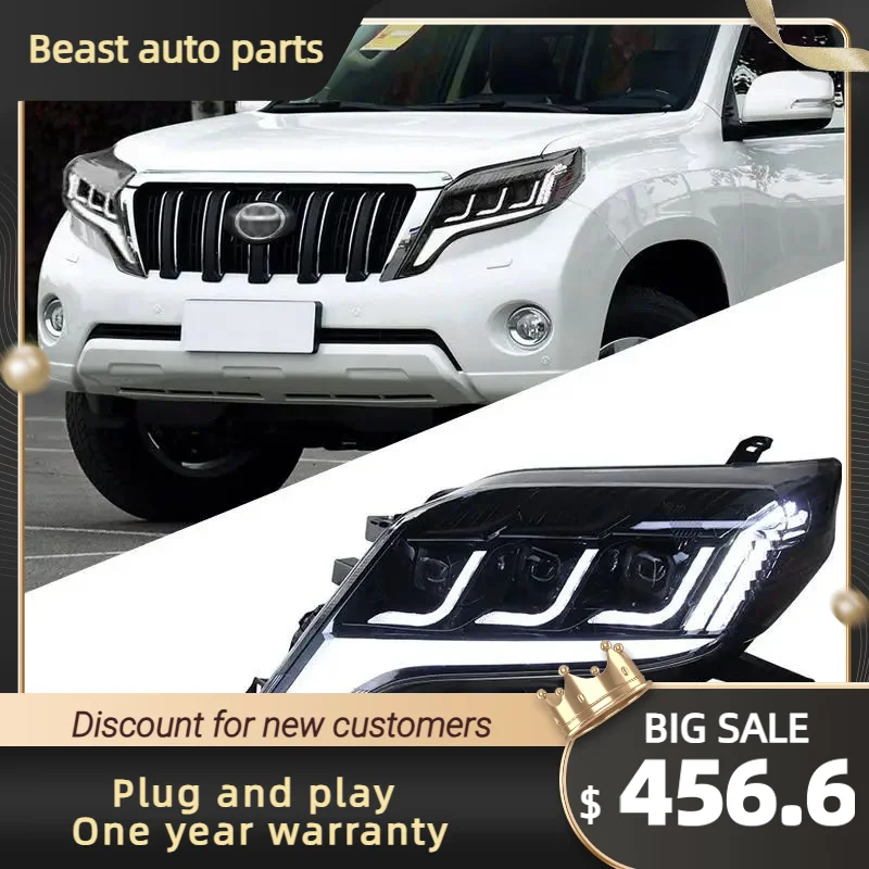 

For Toyota Prado 2014-2017 LED Headlight Assembly, Plug and Play, Daytime Running Lights & Flowing Turn Signal Lamps