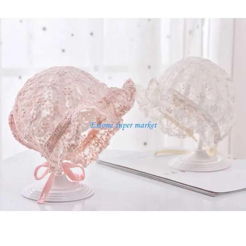 090B Lace Newborn Baby Hat Photography Props Baby Headwear Lace Summer Girls for Sun Hat Infant Bonnet Caps